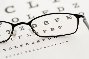 A pair of reading glasses.