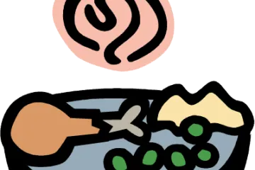 A sketch representing a home cooked meal.
