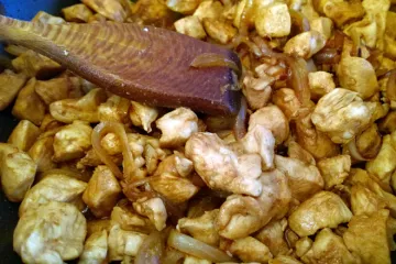 Chinese stir fry cooking style.