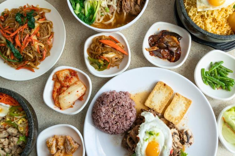 Assorted Korean food on the table.