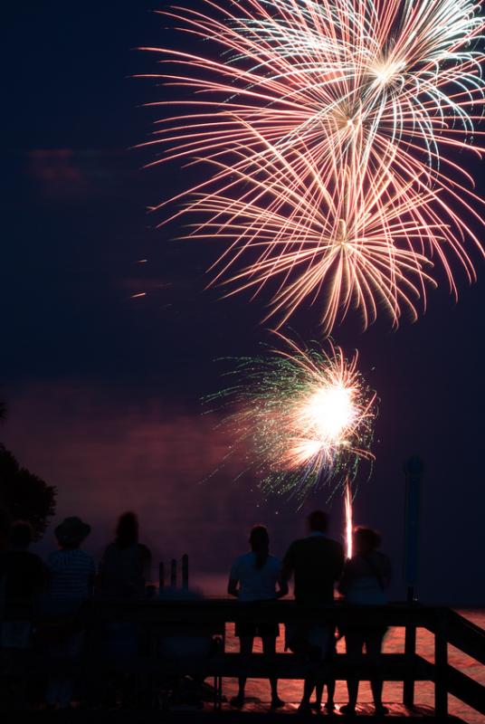 Fireworks to celebrate the fourth of July at Georgia.