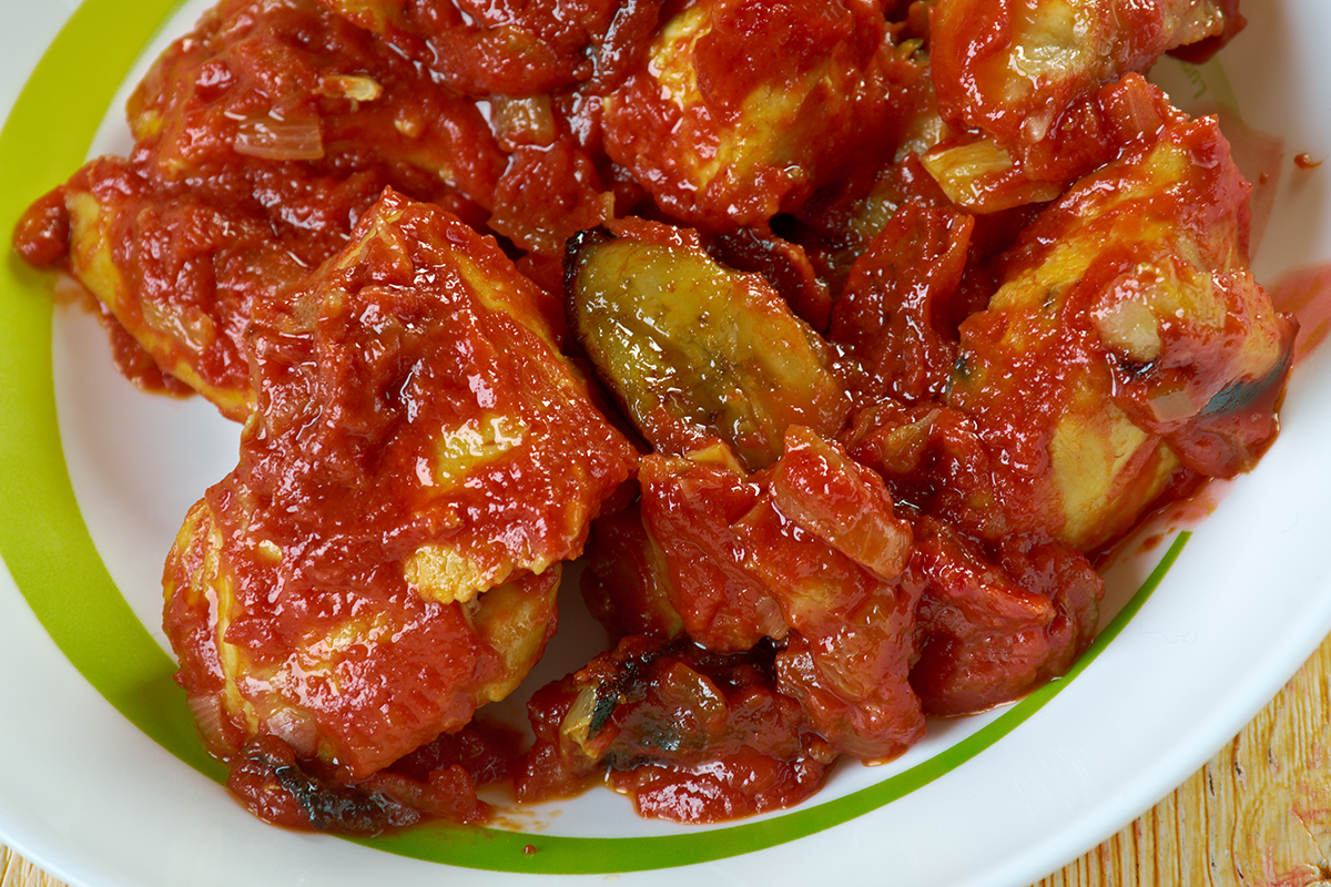 Chicken moambe, popular in Angola and Cental Africa.