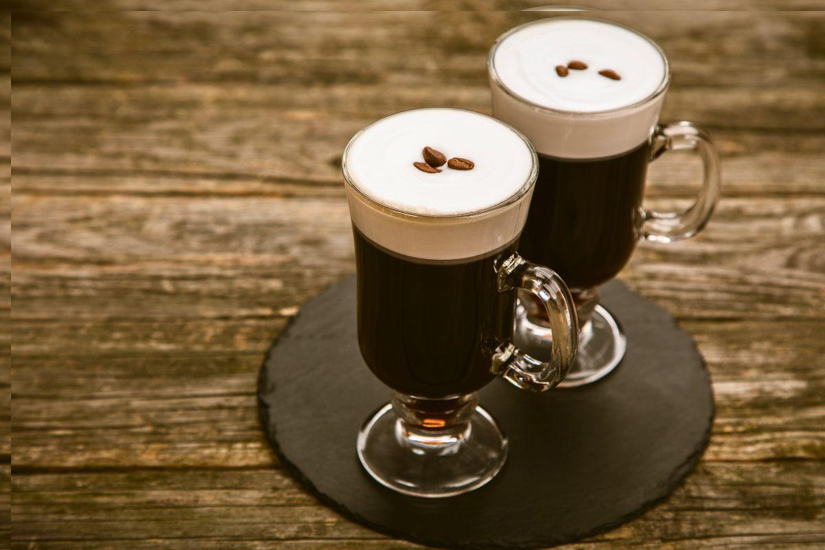Two glasses with Irish coffee.