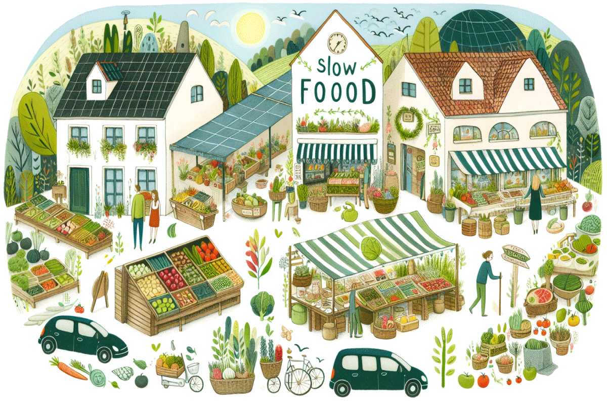 A small town embracing the slow food lifestyle.