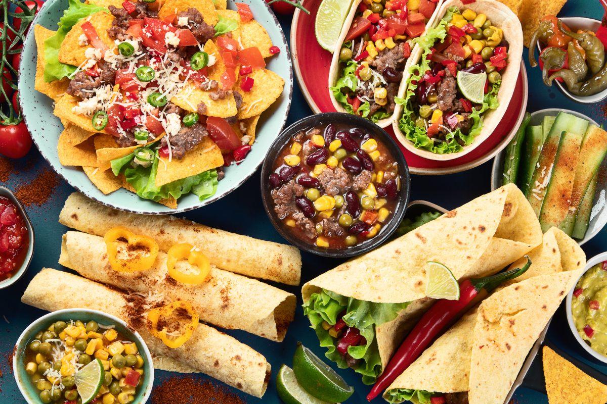 A selection of Mexican food.