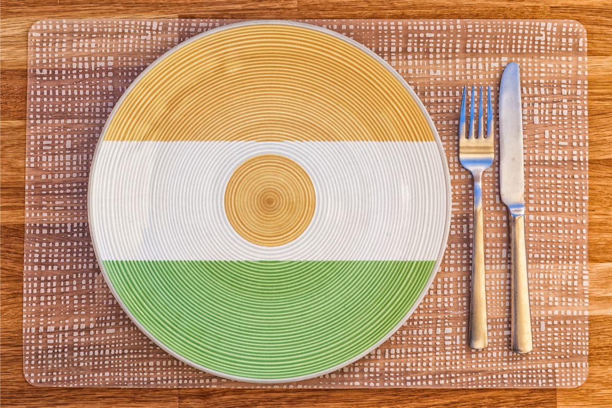 Niger flag on plate.