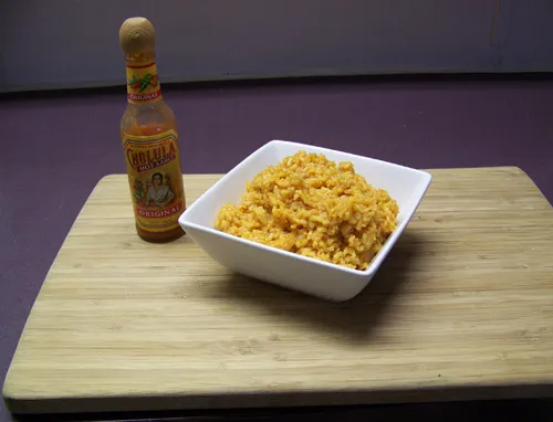 Mexican rice on a plate.
