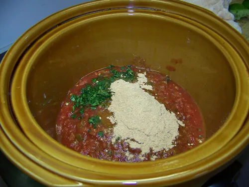 Taco seasoning in a recipient.