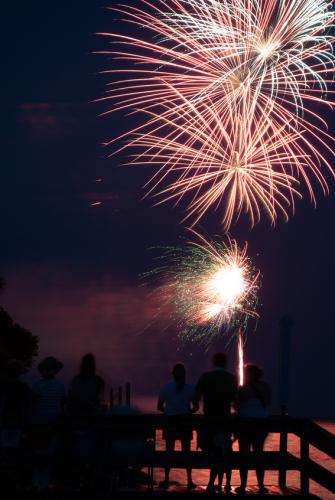 Fireworks to celebrate the fourth of July at Georgia.