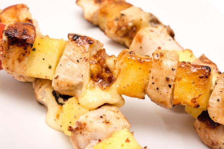 Chicken pineapple kebabs from Hawaii.