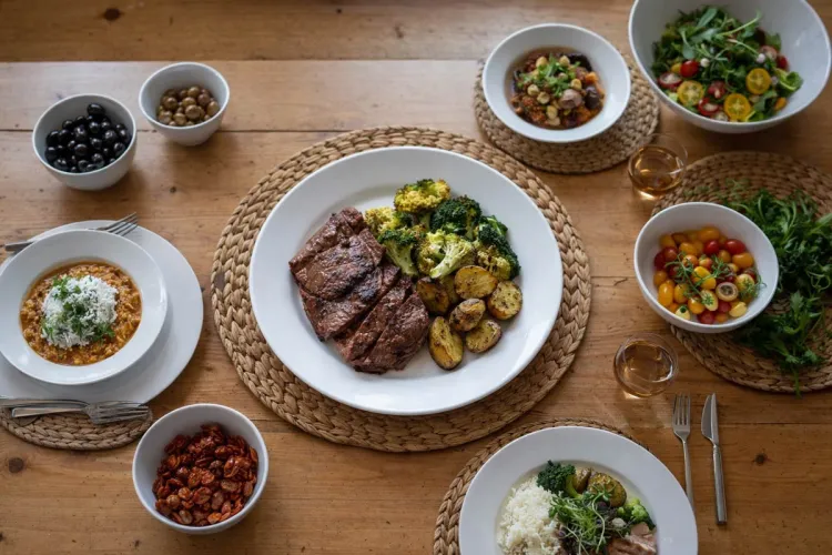 A selection of seasonal food to illustrate the concept of solstice meals.