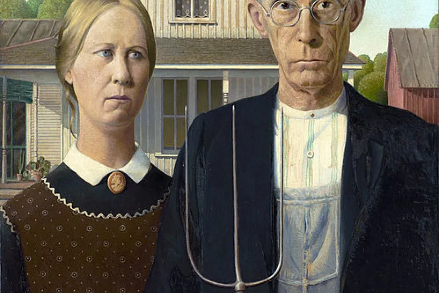 American gothic byt Grant Wood.