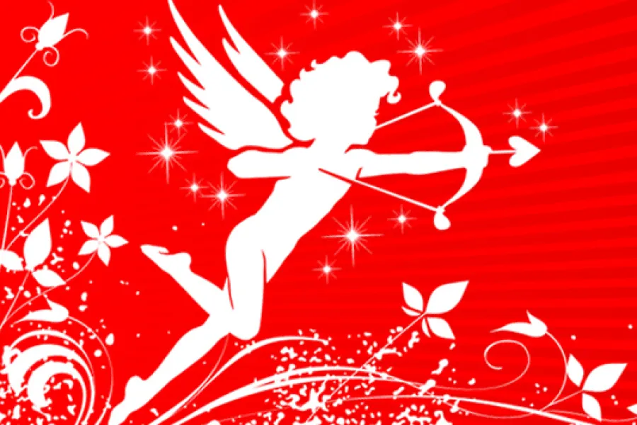 Cupid shooting and arrow.