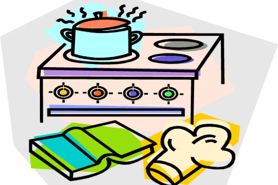 Kitchen stove, sketch.