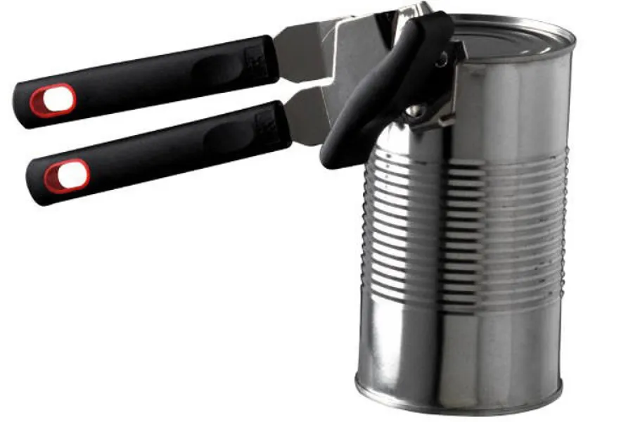 A tin with a tin opener.