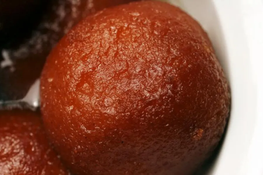 Gulab jamun, an Indian dessert.