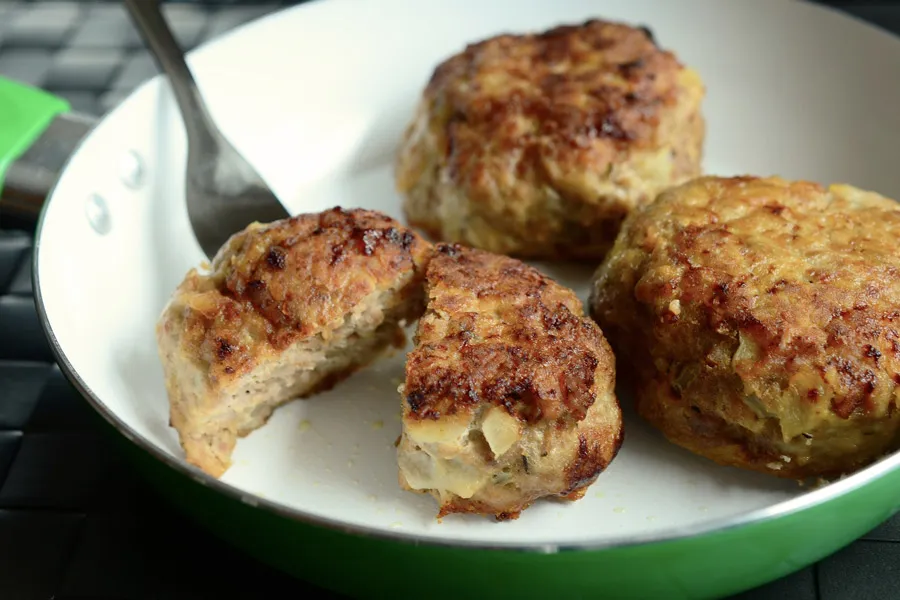 Frikadellen, German meatballs.