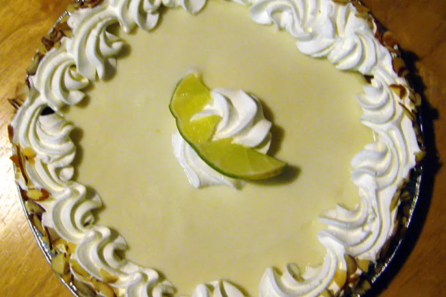 Decorated key lime pie