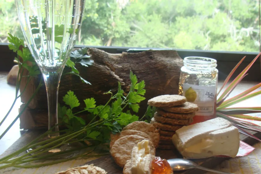Oat cakes and wine.