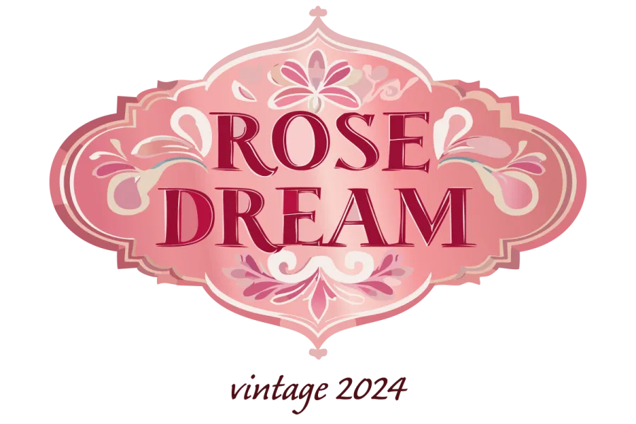 Wine label for an imaginary rosé wine named Rosé Dream.